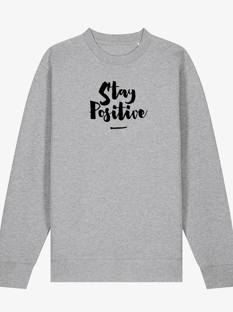 Felpa Donna - STAY POSITIVE Grigio melangiato - Kiabi