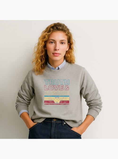Felpa Donna - TRUTH LOVE & JUSTICE WONDER WOMAN - Kiabi