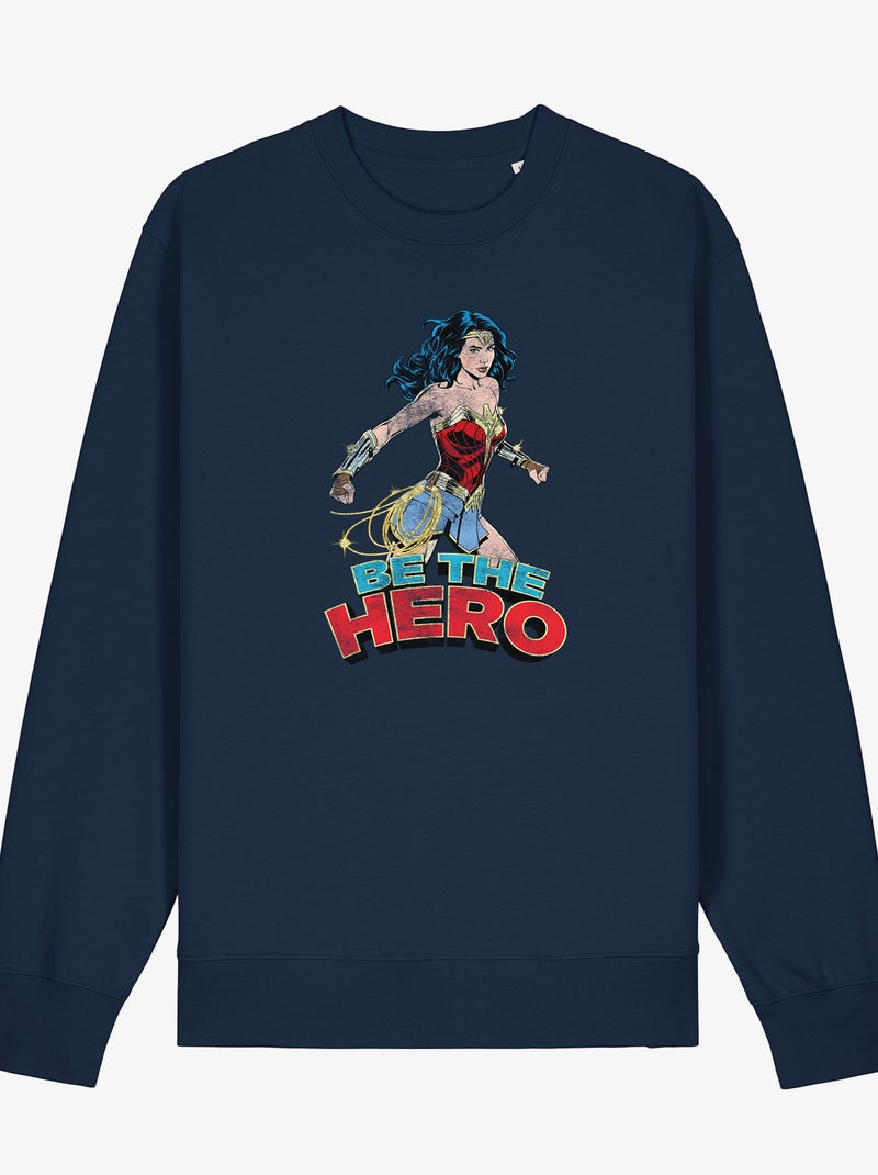 Felpa Donna - WONDER WOMAN BE THE HERO 2 Blu marino - Kiabi