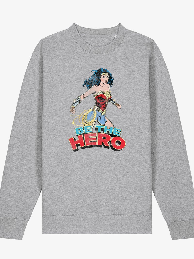 Felpa Donna - WONDER WOMAN BE THE HERO 2 Grigio melangiato - Kiabi