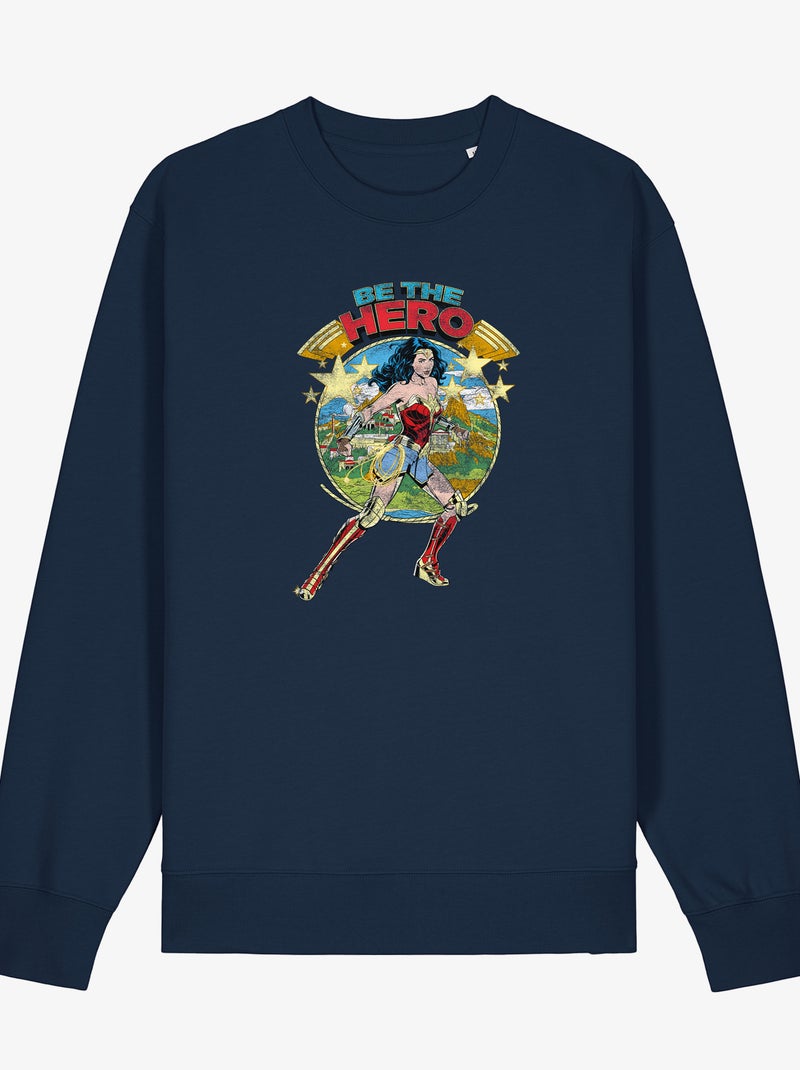 Felpa Donna - WONDER WOMAN BE THE HERO Blu marino - Kiabi