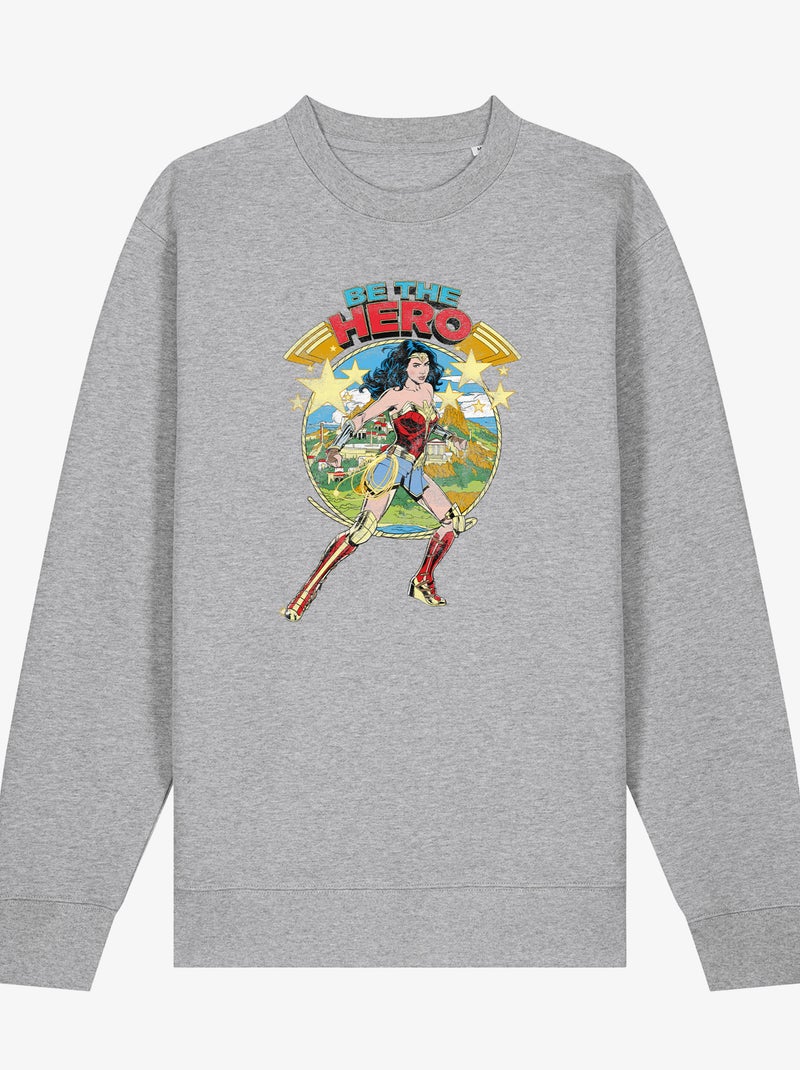 Felpa Donna - WONDER WOMAN BE THE HERO Grigio melangiato - Kiabi