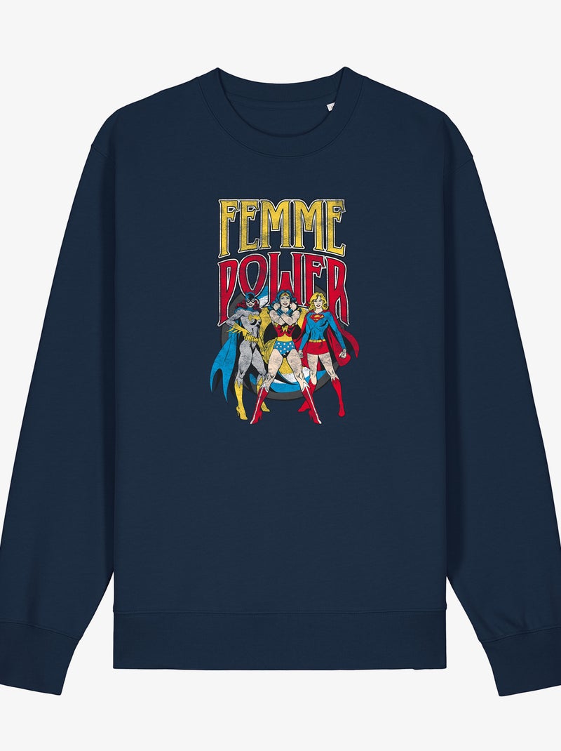 Felpa Donna - WONDER WOMAN Donna POWER Blu marino - Kiabi