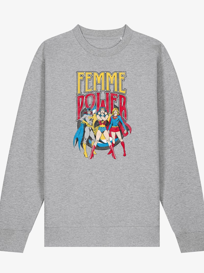 Felpa Donna - WONDER WOMAN Donna POWER Grigio melangiato - Kiabi