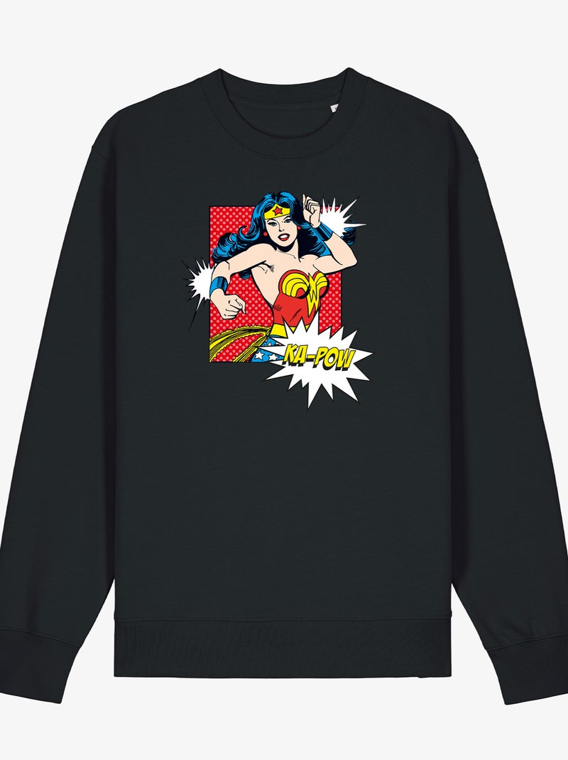 Felpa Donna - WONDER WOMAN KA POW Nero - Kiabi