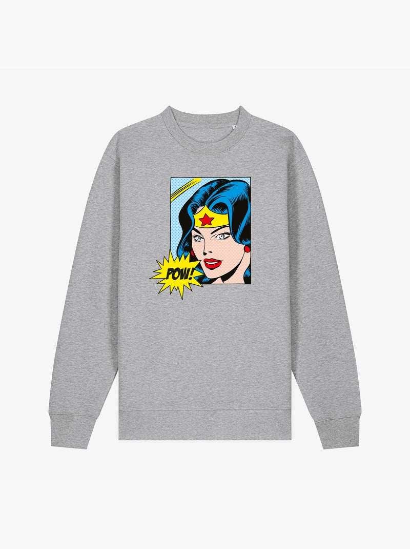 Felpa Donna - WONDER WOMAN POW Grigio melangiato - Kiabi