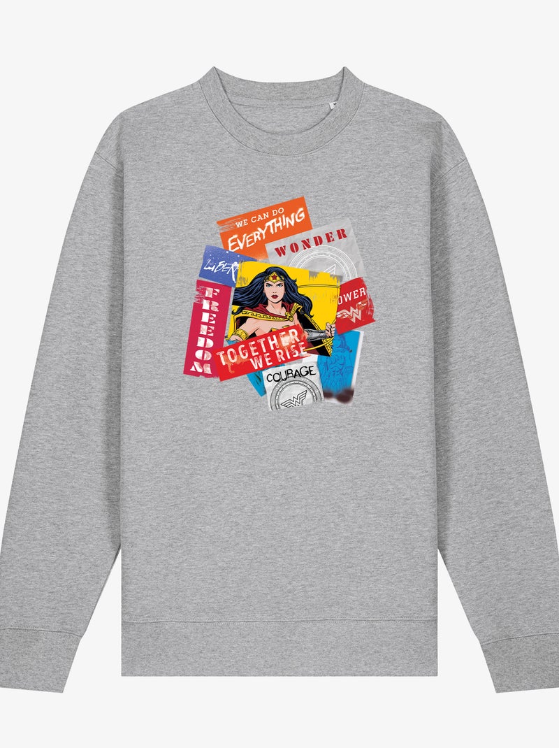 Felpa Donna - WONDER WOMAN TOGETHER WE RISE Grigio melangiato - Kiabi