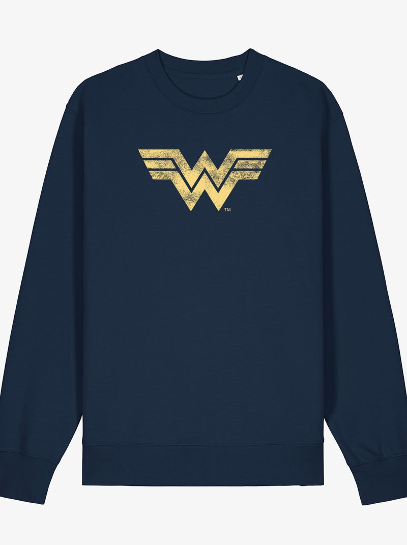 Felpa Donna - WONDER WOMAN VINTAGE LOGO Blu marino - Kiabi