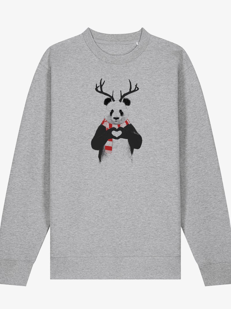 Felpa Donna - XMAS PANDA Grigio melangiato - Kiabi