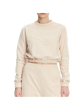 Felpa Donna Calvin Klein Jeans con Applicazione