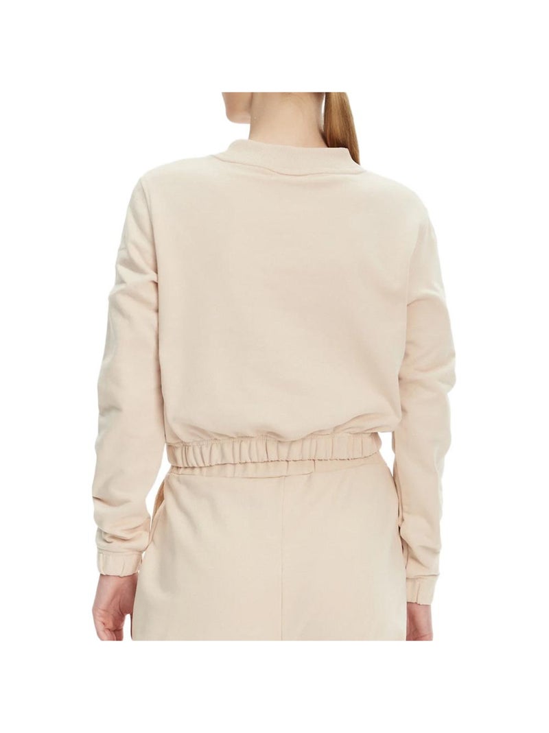 Felpa Donna Calvin Klein Jeans con Applicazione Beige - Kiabi