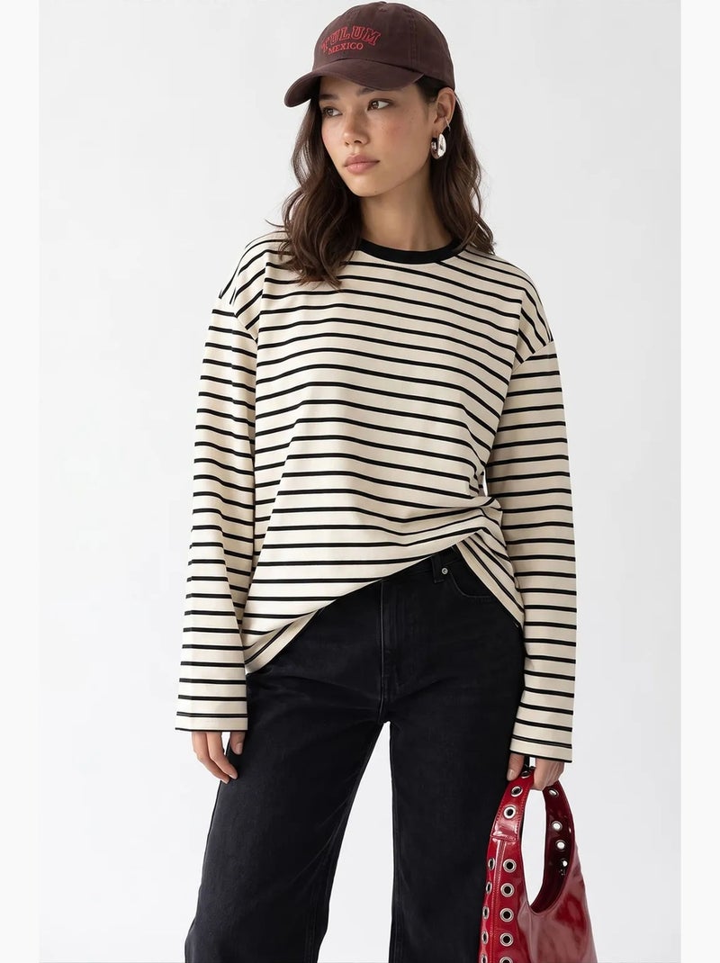 Felpa donna con cappuccio mixray Crema - Kiabi