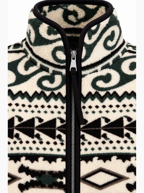 Felpa donna con collo con zip geometrico mixray - Kiabi Felpa donna con collo con zip geometrico mixray - Kiabi