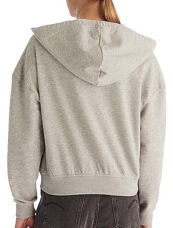 Felpa donna con zip calvin klein jeans
