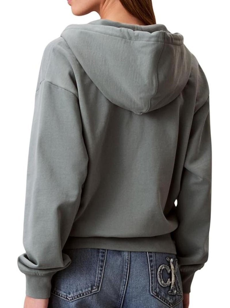 Felpa donna con zip calvin klein jeans Verde - Kiabi