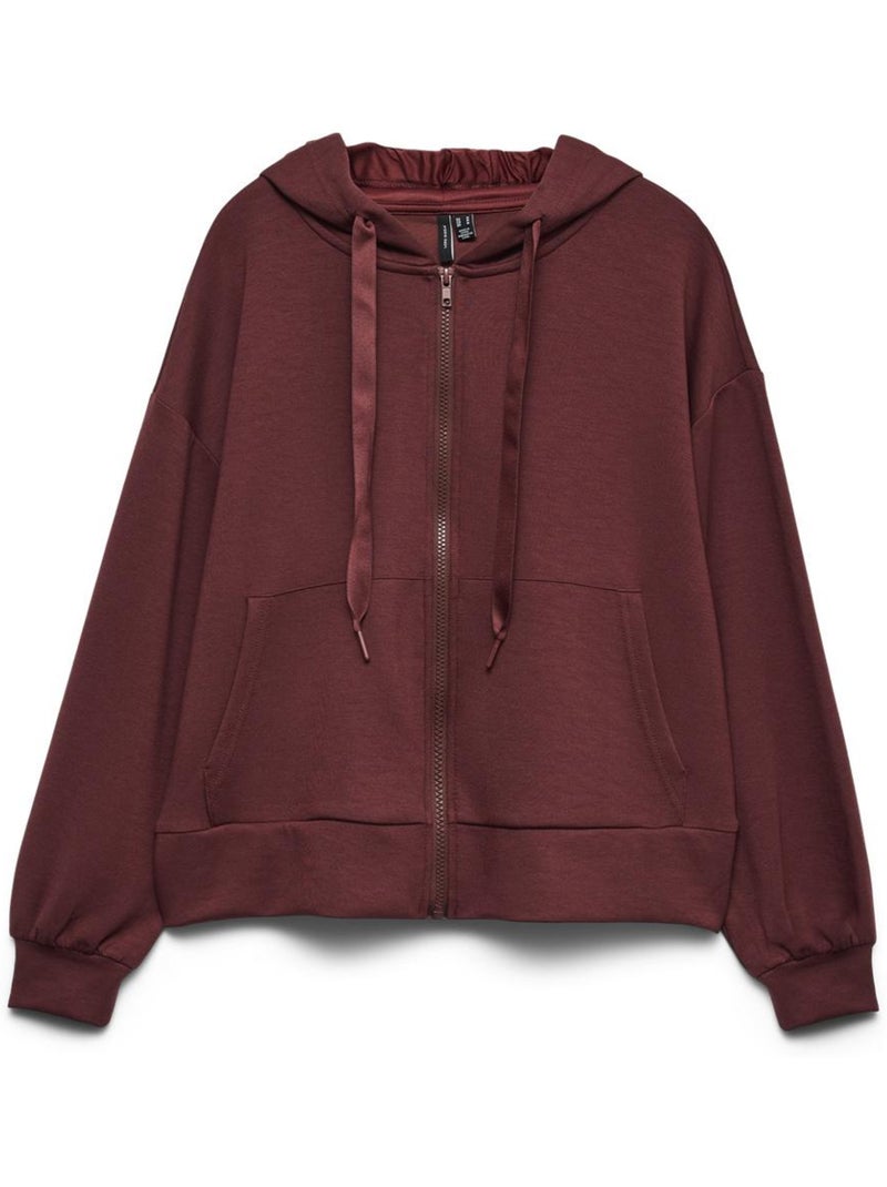 Felpa Donna con Zip Vero Moda Viola prugna - Kiabi
