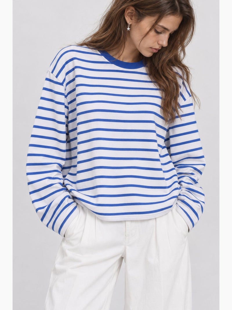 Felpa donna istanbul Bianco Blu - Kiabi