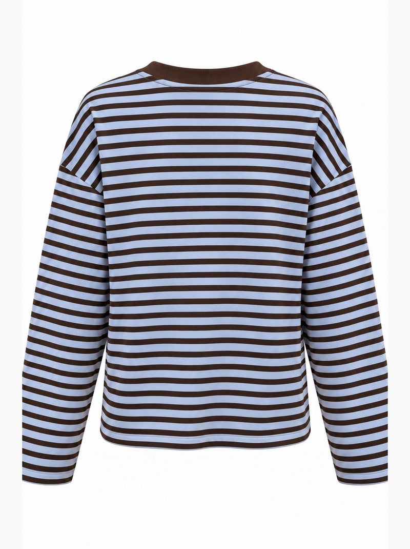 Felpa donna mixray Blu Marrone - Kiabi