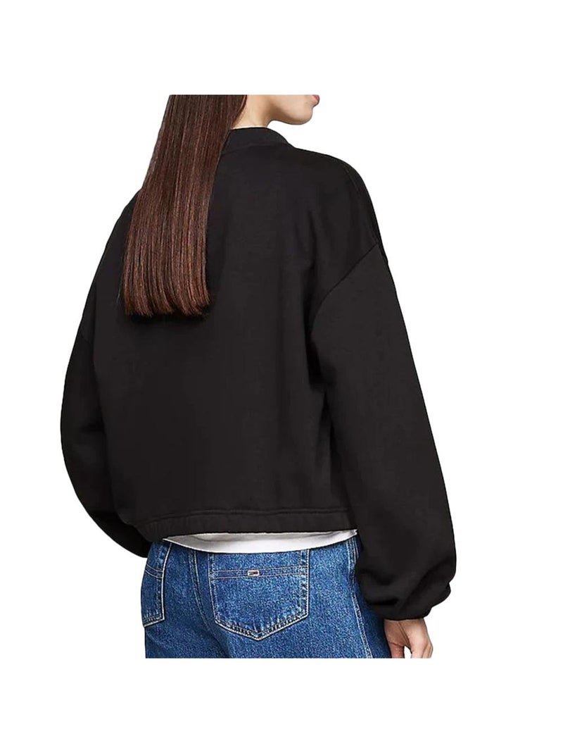 Felpa Donna Tommy Hilfiger con Zip 1/4 Nero - Kiabi