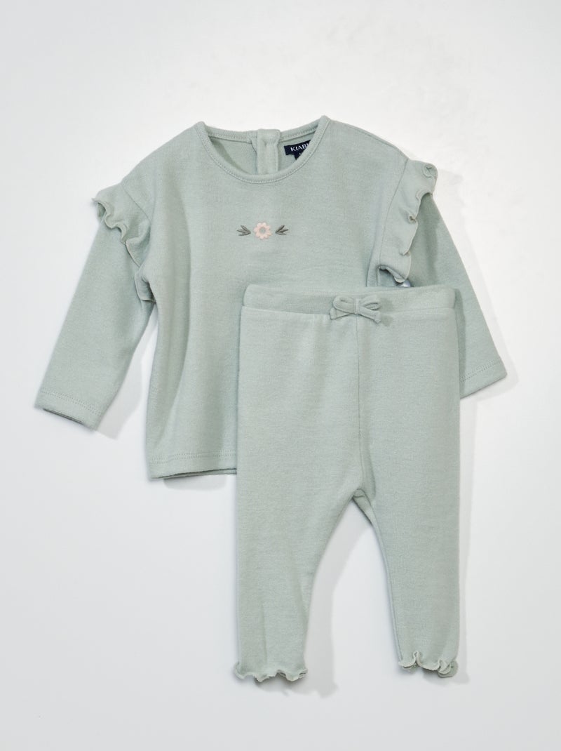 Felpa e leggings in maglia morbida - 2 pezzi BLU - Kiabi