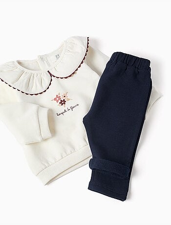 Felpa e pantaloni da jogging in tessuto spazzolato