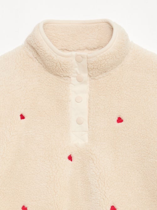 Felpa effetto montone con ricamo - Kiabi