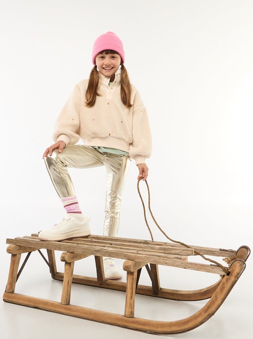 Felpa effetto montone con ricamo - Kiabi