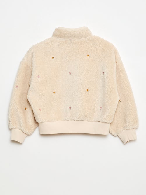 Felpa effetto montone con ricamo - Kiabi