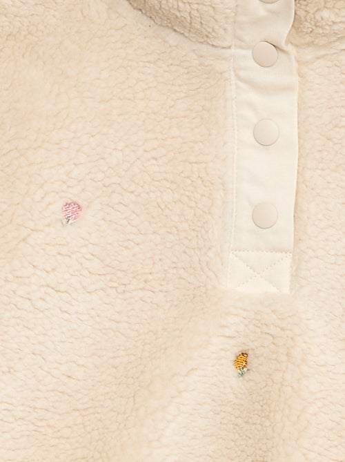 Felpa effetto montone con ricamo - Kiabi