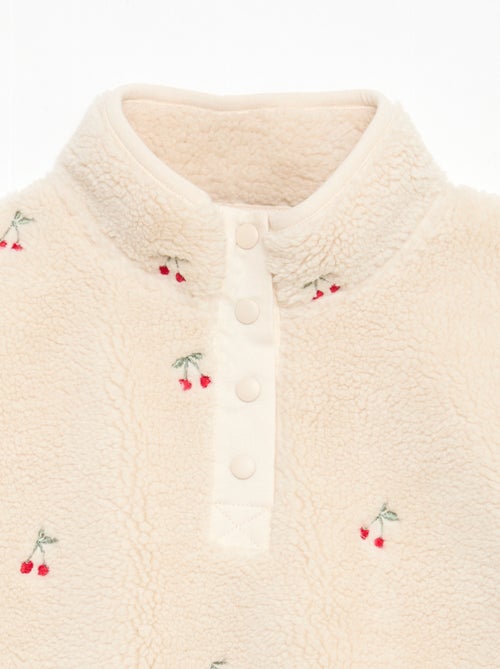 Felpa effetto montone con ricamo - Kiabi