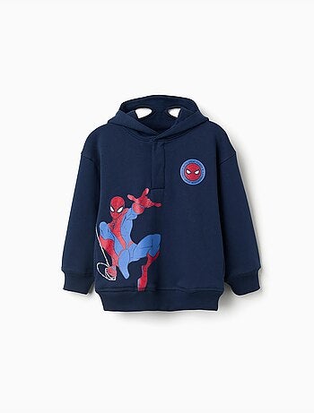 Felpa foderata con cappuccio e stampe di Spider-Man