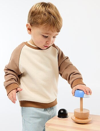 Felpa french terry in cotone bicolore