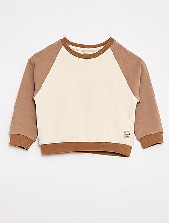 Felpa french terry in cotone bicolore