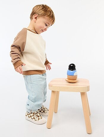 Felpa french terry in cotone bicolore