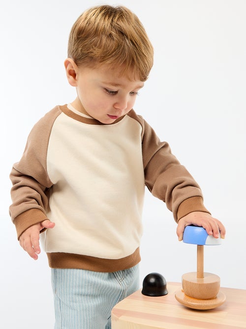 Felpa french terry in cotone bicolore - Kiabi