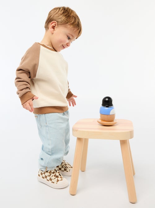 Felpa french terry in cotone bicolore - Kiabi