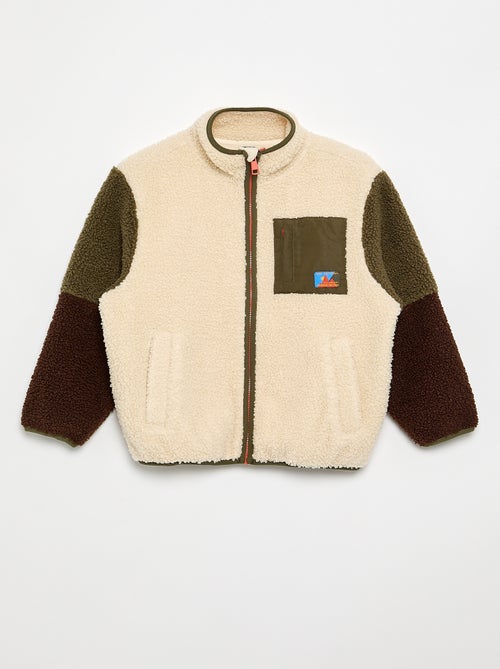 Felpa full zip effetto montone a collo alto - Kiabi Felpa full zip effetto montone a collo alto - Kiabi