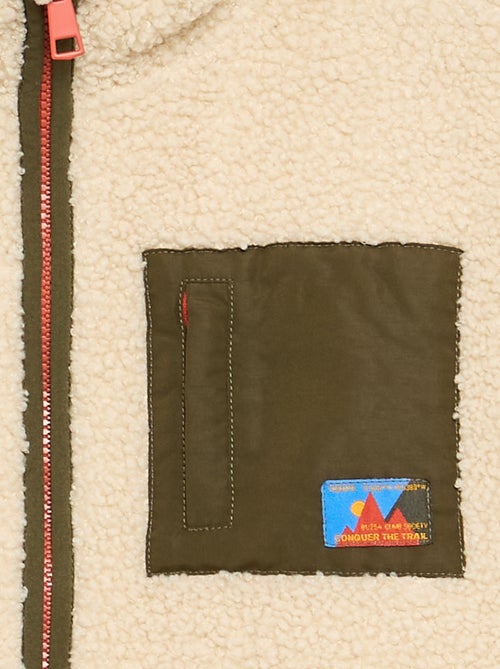 Felpa full zip effetto montone a collo alto - Kiabi Felpa full zip effetto montone a collo alto - Kiabi