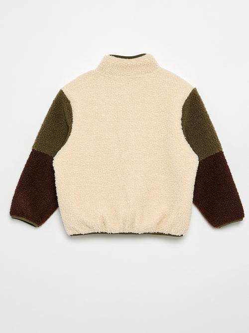Felpa full zip effetto montone a collo alto - Kiabi Felpa full zip effetto montone a collo alto - Kiabi