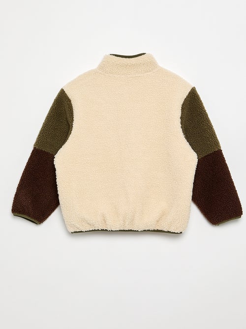 Felpa full zip effetto montone a collo alto - Kiabi Felpa full zip effetto montone a collo alto - Kiabi