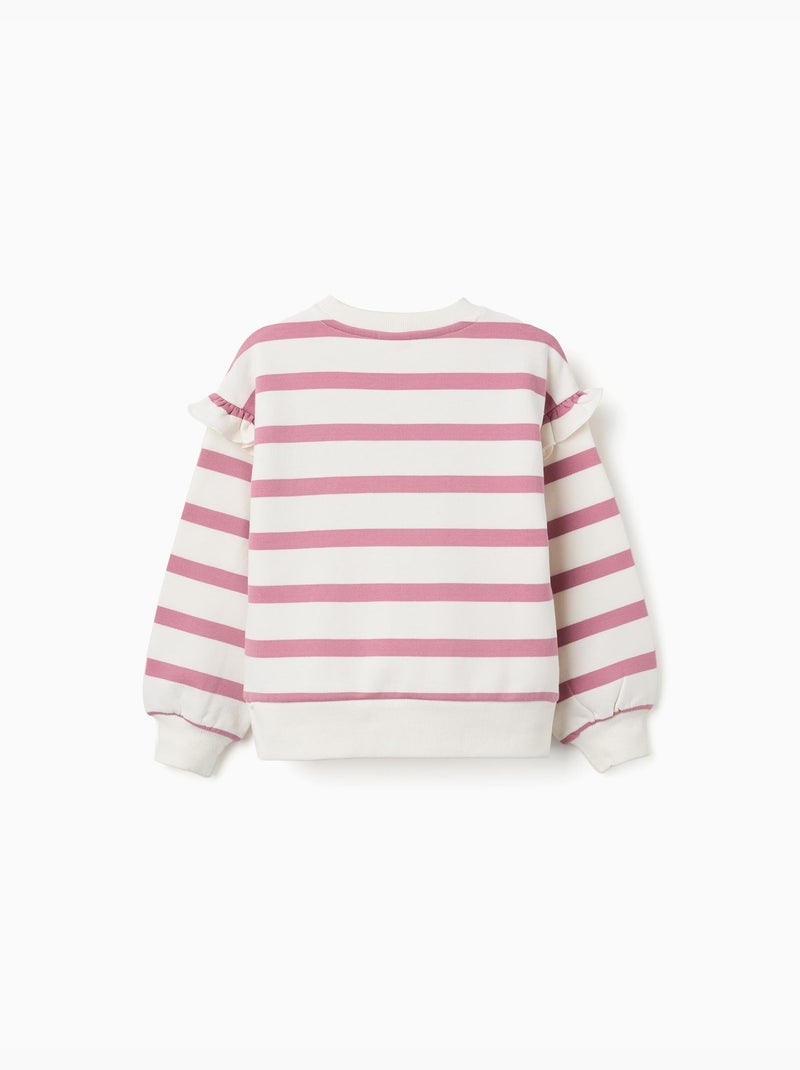 Felpa garzata con righe e stampa stitch Rosa scuro - Kiabi
