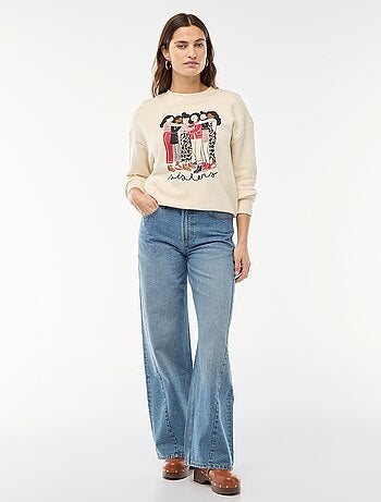 Felpa garzata stampata 'Agathe Sorlet x Kiabi'