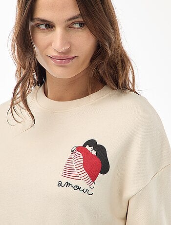 Felpa garzata stampata 'Agathe Sorlet x Kiabi'