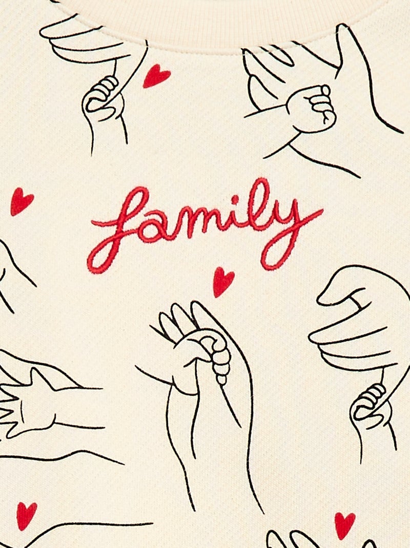 Felpa girocollo 'Agathe Sorlet x Kiabi' - San Valentino Bianco - Kiabi