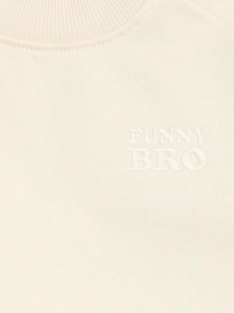 Felpa girocollo brother and sister Beige - Kiabi