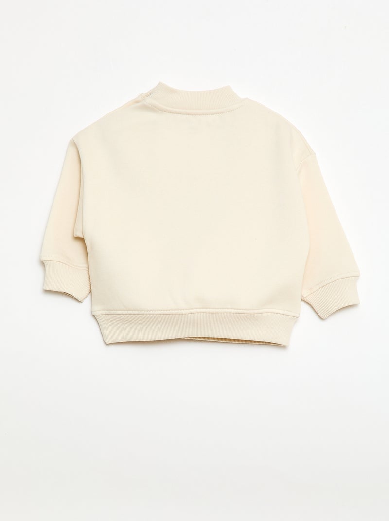 Felpa girocollo brother and sister Beige - Kiabi