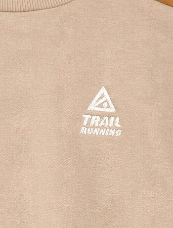 Felpa girocollo color block