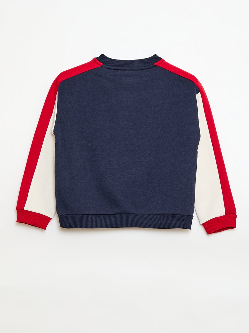 Felpa girocollo color block Blu - Kiabi