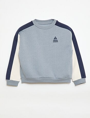 Felpa girocollo color block