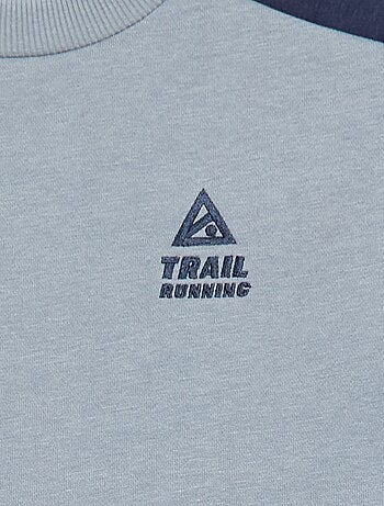 Felpa girocollo color block